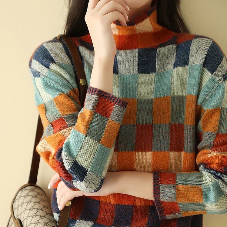 Amelie | Patchwork Turtleneck